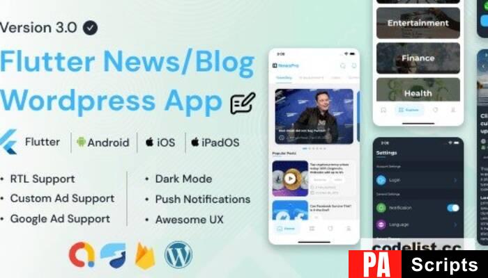 NewsPro v3.5 – Blog/News/Article App For WordPress