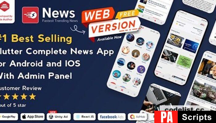 News v3.1.6 – Flutter News App for Android & iOS with Admin Panel – nulled