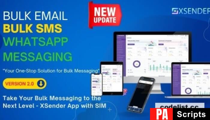 XSender v2.3.5 – Bulk Email, SMS and WhatsApp Messaging Application – nulled