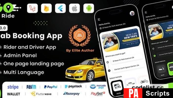 GORIDE v4.1 – InDriver Clone – Flutter Complete Taxi Booking Solution with Bidding Option