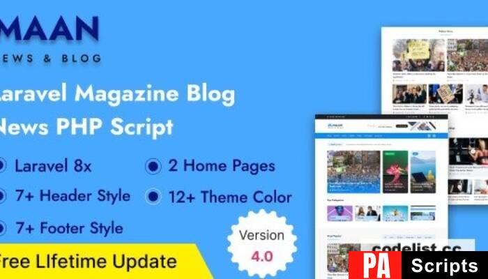 Maan News v4.0 – Laravel Magazine Blog & News PHP Script