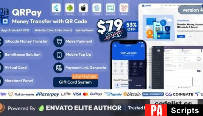 QRPay v4.5.0 – Money Transfer with QR Code Full Solution – nulled