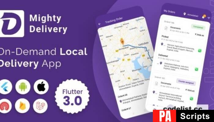 MightyDelivery v19.0 – On Demand Local Delivery System Flutter App