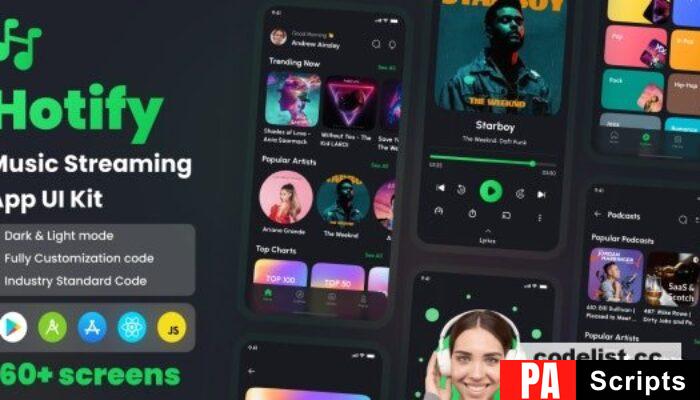 Hotify v1.0 – Music Streaming App React Native CLI Ui Kit